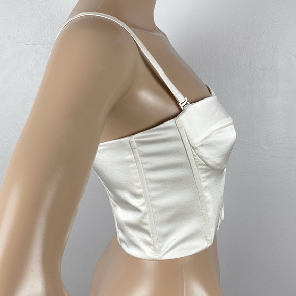 NEW CAMI NYC WHITE SILK BUSTIER TOP - Picture 4 of 7